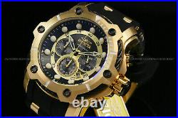 New Invicta Men 52MM BOLT 18K Gold Plated Black/Gold Dial Chrono S. S Strap Watch