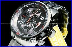New Invicta Men Aviator 48MM Gunmetal Dial Tachymeter S. S Chrono Bracelet Watch