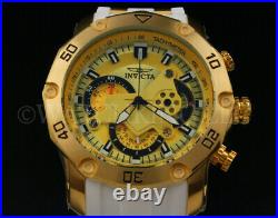 New Invicta Men Pro Diver Scuba 3.0 Chrono 18K Gold Plated Gold Dial Poly Watch