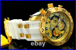 New Invicta Men Pro Diver Scuba 3.0 Chrono 18K Gold Plated Gold Dial Poly Watch