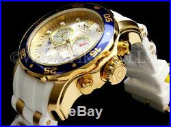 New Invicta Men Scuba Pro Diver Chrono 18K Gold Plated SUNRAY Dial SS Poly Watch