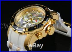 New Invicta Men Scuba Pro Diver Chrono 18K Gold Plated Sunray Dial SS Poly Watch