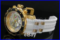New Invicta Men Scuba Pro Diver Chrono 18K Gold Plated Sunray Dial SS Poly Watch