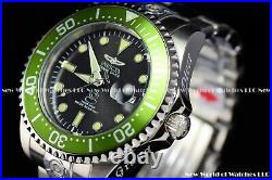 New Invicta Men's 47mm Grand Diver Automatic Green Bezel Sliver Tone SS Watch