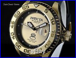 New Invicta Men's 47mm Grand Diver Gold Dial Automatic Blk Silicone Strap Watch
