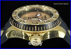 New Invicta Men's 47mm Grand Diver Gold Dial Automatic Blk Silicone Strap Watch
