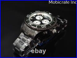 New Invicta Men's 47mm Grand Diver Swiss ETA Chrono Black Stainless Steel Watch