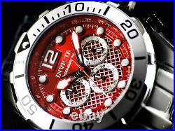 New Invicta Men's 50mm VAMPIRE Pro Diver Chronograph Black IP Red Dial SS Watch