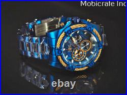 New Invicta Men's 52mm Bolt Quartz Chronograph Blue Gold Stainless Steel Watch
