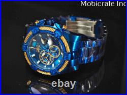New Invicta Men's 52mm Bolt Quartz Chronograph Blue Gold Stainless Steel Watch