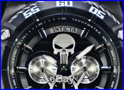 New Invicta Men's 52mm Ltd. Ed Marvel Punisher Chrono Black Silver Viper SS Watch