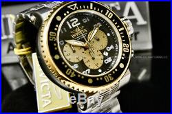 New Invicta Men's 52mm Pro Diver COMBAT SEAL Black/Gold Dial Chrono S. S Watch