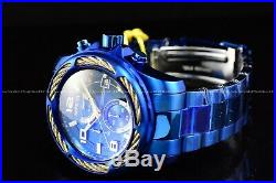 New Invicta Men's 53mm Bolt Triple Blue with Gold Ring Chronograph Quartz Watch