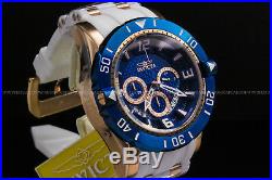 New Invicta Men's Pro Diver 50 MM Chrono 18K Rose Gold Plated Blue Dial SS Watch