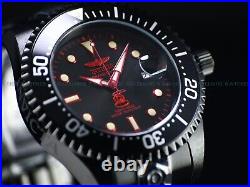 New Invicta Mens 300m GRAND DIVER NH35 Automatic Stainless Steel Black Red Watch