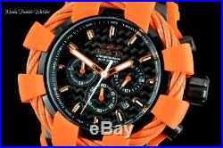 New Invicta Mens 50mm Bolt Sport Black Carbon Fiber Dial Orange Tone Cable Watch