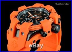 New Invicta Mens 50mm Bolt Sport Black Carbon Fiber Dial Orange Tone Cable Watch