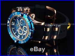 New Invicta Mens 50mm Pro Diver Chronograph 18K Rose Gold Blue Dial Watch 23713