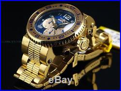 New Invicta Mens 52mm Combat Seal 500M Diver 18K Gold IP Sapphire Blue SS Watch