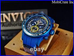 New Invicta Mens 54mm Sea Vulture Quartz 8040. N Chronograph Blue Silicone Watch