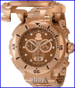 New Invicta Mens Russian Diver Open Case Swiss Chronograph Rose Tone Brown Watch