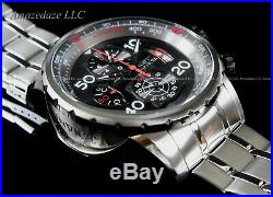New Invicta Mens Stainless Steel Tachymeter Chronograph Grey Dial Aviator Watch