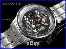 New Invicta Mens Stainless Steel Tachymeter Chronograph Grey Dial Aviator Watch