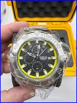 New Invicta Pro Diver 13105 Chronograph Date Black Dial Yellow Rimmed Men Watch