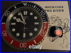 New Invicta Pro Diver Men's Watch And Wall Clock Combo- 46mm, Steel (34018)