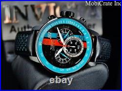 New Invicta S1 Rally 48mm GMT Quartz Chronograph Red Blue Dial Black SS Watch