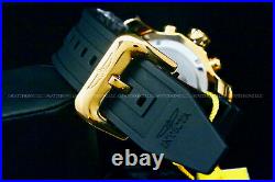 New Invicta Scuba Pro Diver 48MM Chrono 18K Gold Plated Blak DialS. S Poly Watch