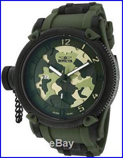 New Mens Invicta 1197 Swiss Made Russian Diver Green Army Camouflage Watch