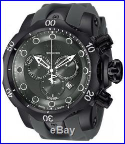 New Mens Invicta 11973 Black Venom Monotone Swiss Made Chronograph Watch