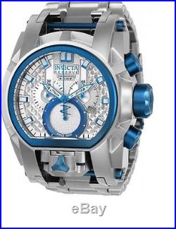 New Mens Invicta 20112 Zeus Bolt MAGNUM Silver Blue Dual Time Watch