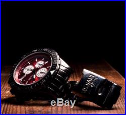 New Mens Invicta 21661 Aviator Maverick Red Dial Chronograph Bracelet Watch