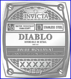 New Mens Invicta 25942 Tonneau Diablo Swiss Chronograph Silicone Strap Watch