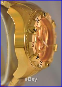 New Mens Invicta 80625 Excursion Swiss Reserve Chrono Rose Gold Dial Steel Watch