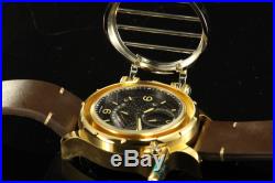 Nwt Mens Invicta (20258) Vintage Reserve Brown Leather Strap Two Tone Dial Watch