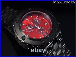 RARE Invicta 50mm Men Subaqua Swiss Made ETA Chronograph Black Red SS 500M Watch