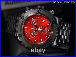 RARE Invicta 50mm Men Subaqua Swiss Made ETA Chronograph Black Red SS 500M Watch