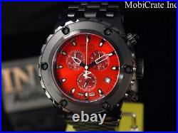 RARE Invicta 50mm Men Subaqua Swiss Made ETA Chronograph Black Red SS 500M Watch