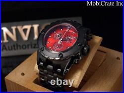 RARE Invicta 50mm Men Subaqua Swiss Made ETA Chronograph Black Red SS 500M Watch