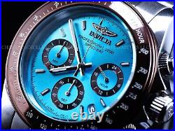 RARE NEW Invicta Mens 40mm Speedway Light Blue Dial Chronograph Tachy SS Watch