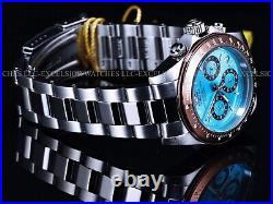 RARE NEW Invicta Mens 40mm Speedway Light Blue Dial Chronograph Tachy SS Watch