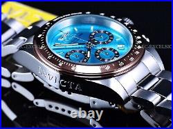 RARE NEW Invicta Mens 40mm Speedway Light Blue Dial Chronograph Tachy SS Watch