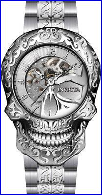 Rare Invicta Artist Collector 50mm Automatic Skull Dial Skeletonized Watch 42303