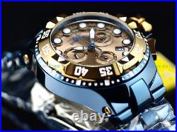 Rare New Invicta Mens 50mm Khaki Blue Swiss Chronograph Blue Ion Plated SS Watch