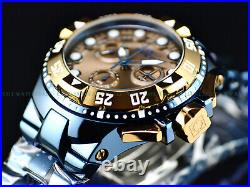 Rare New Invicta Mens 50mm Khaki Blue Swiss Chronograph Blue Ion Plated SS Watch