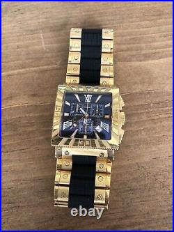 Renato Stallion Limited Production gold & black square Watch 7.5 inch band