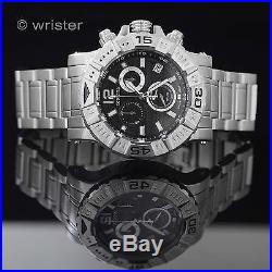 Swiss Made Invicta Reserve Chrono Black Dial Stainless Steel 48mm Mens Watch NEW